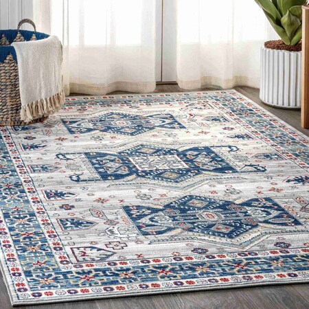 Jonathan Y Modern Persian Vintage Medallion Blue/Light Grey 5 ft. x 8 ft. Area Rug MDP108A-5