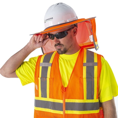 Cor-Brite Hard Hat, Neck Shade, Orange VHB100