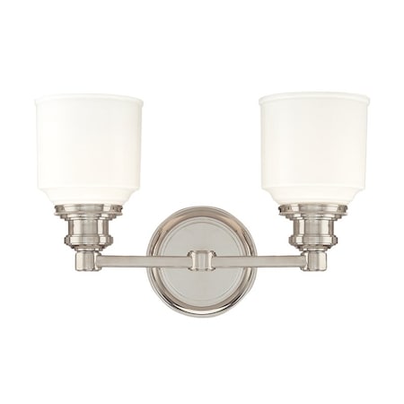 Hudson Valley Lighting Windham 2 Light Bath And Vanity 14.25 In. Polished Nickel 3402-PN