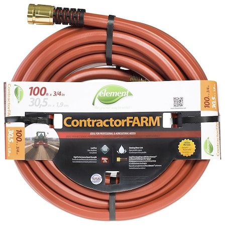 Swan Element ContractorFARM ELCF34100 Water Hose with Aluminum Couplings, 100 ft L CELCF34100