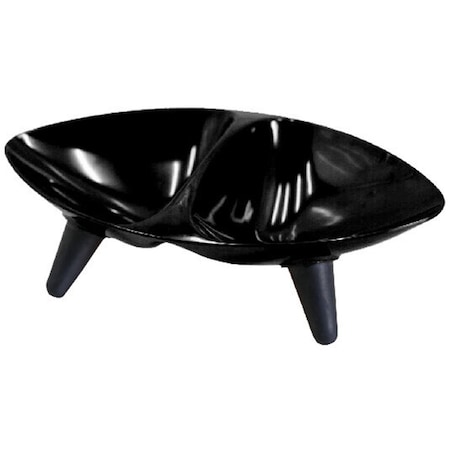 Petpurifiers Melamine Couture Sculpture Double Food and Water Dog Bowl, Black PE117116
