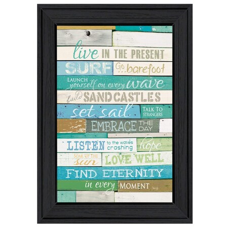 Homeroots Live in the Present Black Framed Print Wall Art 407784