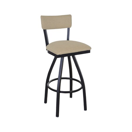 Bfm Seating Bristol Swivel Barstool - Grade 4 Upholstered Seat & Back - Steel Frame - Sand Black Finish 4301SSTT015-SB