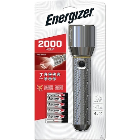 Energizer Vision Ultra Flashlight, AA Battery, Alkaline Battery, LED Lamp, 2000 Lumens, Wide Beam ENPMZH91E