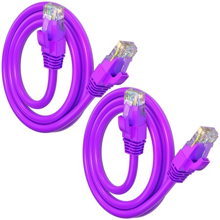 Maximm Cat6 Ethernet Cable 3ft 10Gbps 550MHz UTP, 2PK, Purple, 2PK CAT6-CCA-3FTPUR-2PK