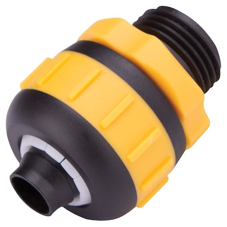 Landscapers Select Hose Coupling, 5/8 to 3/4 in, Male, Plastic, Yellow and Black GC637