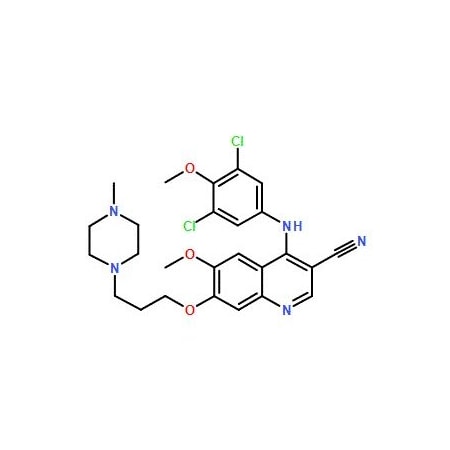 Ak Scientific 4-(3, 5-Dichloro-4-methoxyanilino)-6-methoxy-7-[3-(4-methylpiperazin-1-yl)propoxy]quinoline-3-carbon X4840-25mg
