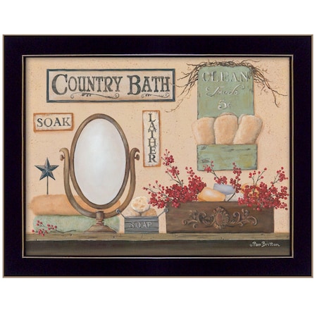Homeroots Country Bath 10 Black Framed Print Bathroom Wall Art 415298