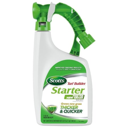Scotts New Grass Starter Food, 32 oz Bottle, Liquid, 7-12-15 N-P-K Ratio 23100