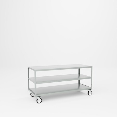 Pucel Mobile Table, 60 in W x 30 in H x 24 in D, Gray MT-2460-3P