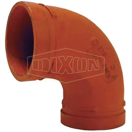 Dixon 90 Series 90Deg Elbow Fitting, 4 in Nominal, Grooved End Style, Ductile Iron L504