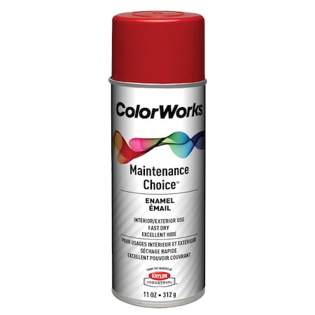 Krylon COLORWORKS MAINTENANCE CHOICE ALKYD BASED ENAMEL SPRAY PAINT, 16 OZ CONTAINER CWBK00115