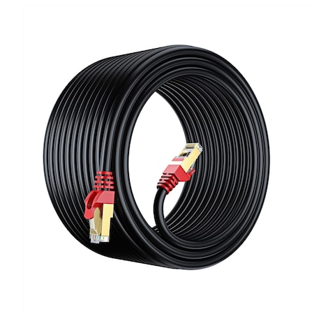 Maximm 200ft Cat7 Outdoor Heavy Duty Direct Burial POE Ethernet Cable, Black C7O-200FT-BLACK
