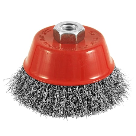 Stay Sharp 4 x.62 in. 11mm Threaded Arbor Carbon Steel Crimped Wire Cup 2160440