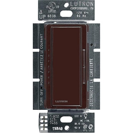 Lutron Dimmer, Maestro, CFL/LED, Brown MACL-153M-BR