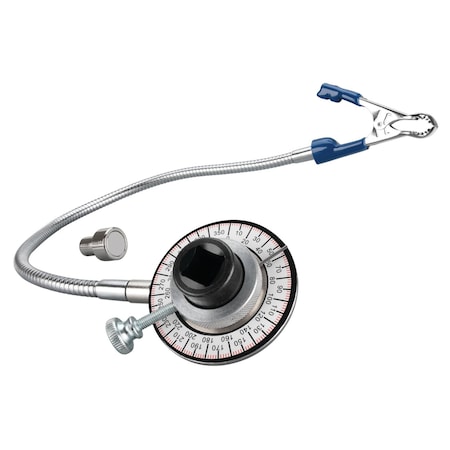 Performance Tool Torque Angle Gauge, Flexible Clip Arm, 1/2 in. Drive, 360 Degree Scale M210