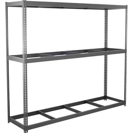 Global Industrial 3 Shelf, Heavy Duty Channel Boltless Shelving, Starter, 96"W x 24"D x 72"H, No Deck B3163823