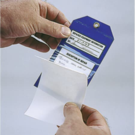 Accuform Tag Accessory, Self-Laminating Adhesive Flap, 7.5inx3.375in, 5PK DTH184