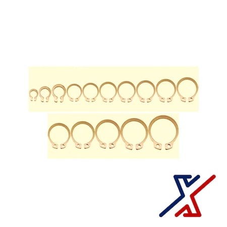 X1 Tools 5/16" Yellow-Plated Steel External Retaining Ring / Snap Ring, 15 Rings, 15PK X1E-CON-SNA-EXT-1880x15