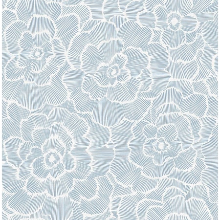 A-Street Prints Periwinkle Blue Textured Floral Wallpaper 4120-26039