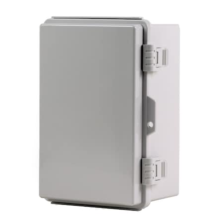Newhouse Electric NEMA 4X 5.5"L x 7.8"W x 11.4"H ABS Plastic Gray Weatherproof Electrical Junction Box, Hinged Cover NHWE-L