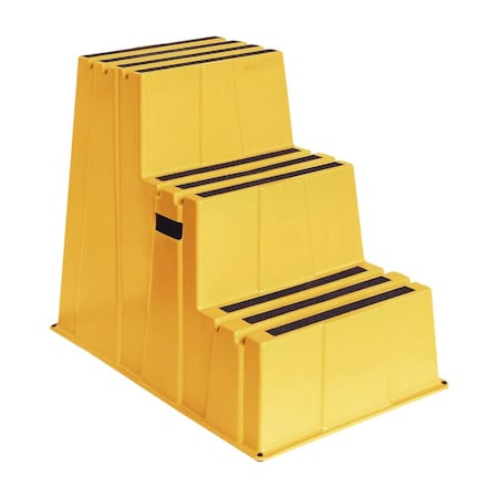 Us Weight Safety Step, 3 Steps, 502 lbs Load Capacity, Polyethylene, Yellow SS300