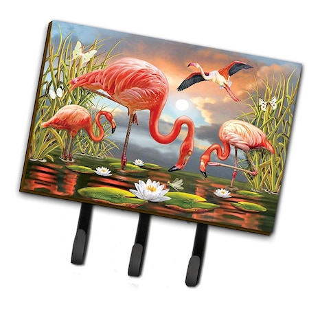 Carolines Treasures 6 x 2 x 9 in. Flamingos Leash or Key Holder PRS4054TH68