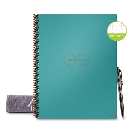 Rocketbook Core Smart Notebook, Dotted Rule, Neptune Teal Cover, 11 x 8.5, 16 Sheets EVR-L-RC-CCE-FR
