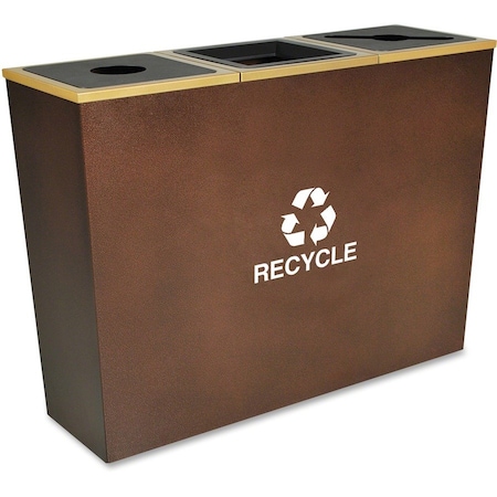 Ex-Cell Kaiser 54-Gal. Three-Stream Receptacle - Steel, Hammered Copper RC-MTR-3 HCPR