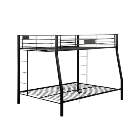 Homeroots Black Twin Over Full Bunk Bed 285321