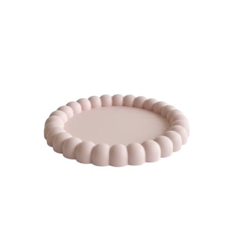 Homeroots 6in Pale Pink Resin Handmade Round Trinket Tray 724182