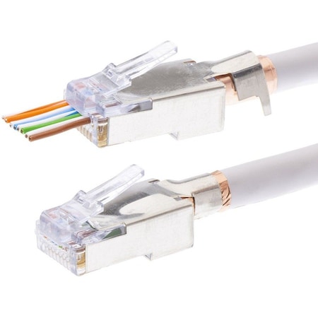 Platinum Tools EZ-RJ45 SHIELDED CAT5E/6, EXTERNAL GROUND. 50/CLAMSHELL. 100022C