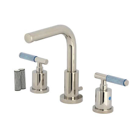 Kingston Brass Widespread Bathroom Faucet with Brass Pop-Up, Polished Nickel FSC8959KPS