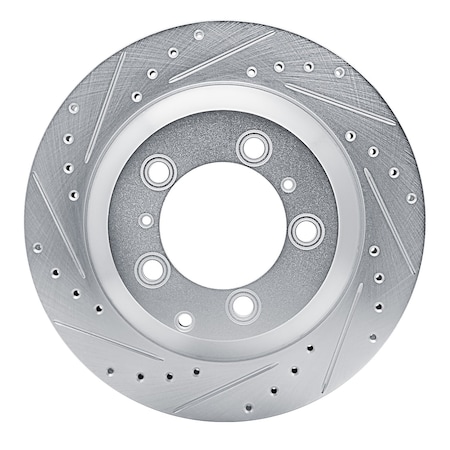 Dynamic Friction Co DFC Brake Rotor - Drilled and Slotted - Silver 631-02130L