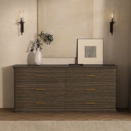 Manhattan Comfort Clifford Dresser in Walnut (6-Drawer) DR1834-3