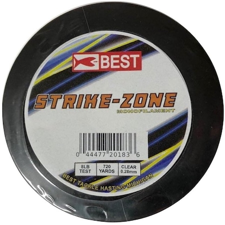 Stopper Lures BEST Strike Zone Fishing Line, 720 yd L, Monofilament, Clear, 8 lb KE-BST-LMC08