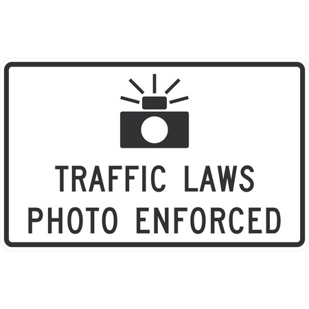 Lyle R10-18, Traffic Laws Photo Enforced, 24x12, Diamond Grade, White G-11545-DG_24x12