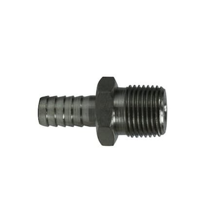 Midland Industries 73951 Nipple, 1/4 in, Hose Barb, 1/4 in, MIP, 300 psi Pressure, Stainless Steel 73951FT