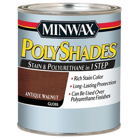 Minwax 1 Qt 61440 Antique Walnut PolyShades Wood Stain And Polyurethane Gloss 9351