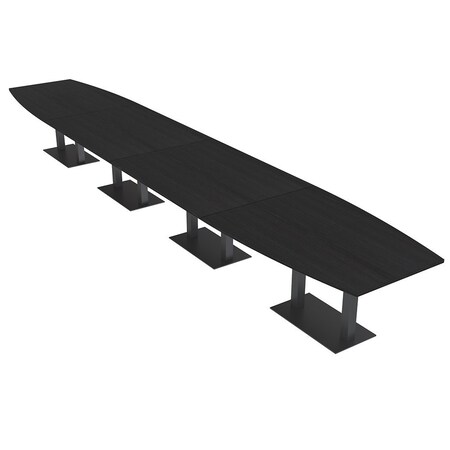 Skutchi Designs Boat Conference Table With Power Unit, 48 in W, 240 in L, Black HAR-BOT-48x240-DOU.BK-U999ST19-NA