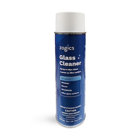 Zogics Glass Cleaning Spray, Aerosol 19 oz Spray Bottle, 12PK ZGCSPRAY-Case