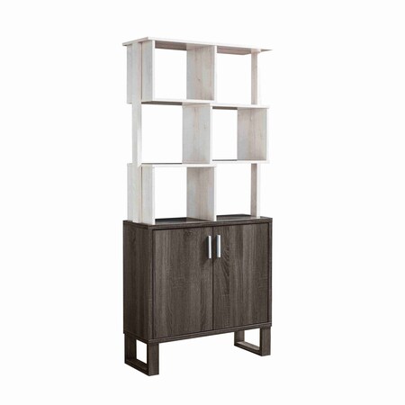 Homeroots 69" Cream Wood Five Tier Etagere Bookcase 630386