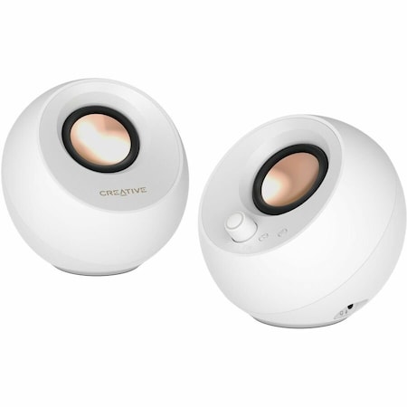 Creative Labs Creative Pebble Pro 2.0 Portable Bluetooth Speaker System - 10 W RMS - White 51MF1710AA003