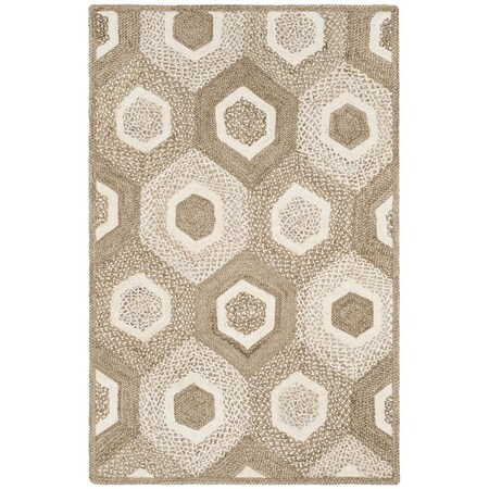 Safavieh Natural Fiber Hand Woven Rectangle RugGrey & Ivory 4 x 6 ft. NF881F-4