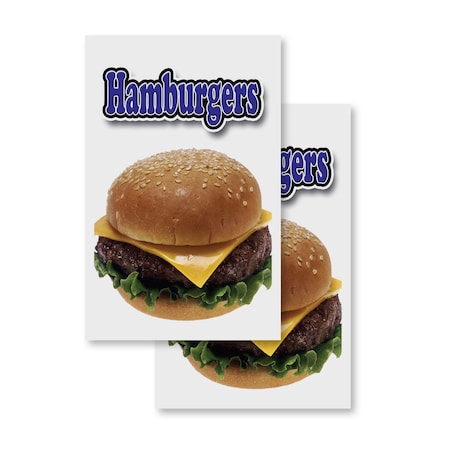Signmission Hamburger, Vinyl Decals Only 24 Inch x 36 Inch, Vinyl Decal, 2PK DSB-2436-2PACK-Hamburger