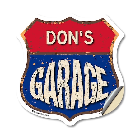 Signmission Don's Garage, 12 Inch X 12 Inch, Vinyl Decal SHI-D-12-383-DON