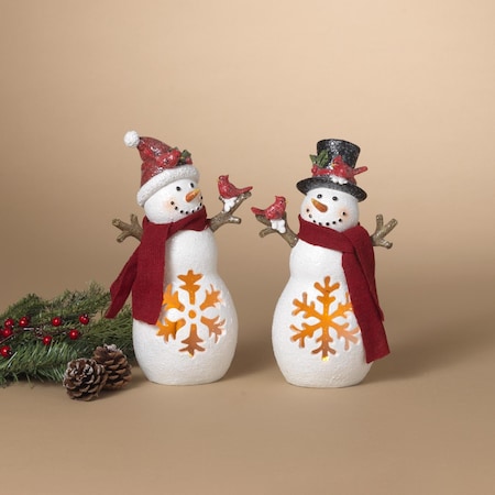 Gerson Multicolored Lighted Holiday Snowman Table Decor 11 in. 2737230