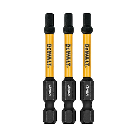 Dewalt FlexTorq Power Bit, L:2.25", PKG3, BitSize:4mm DWAF2HX4IR3