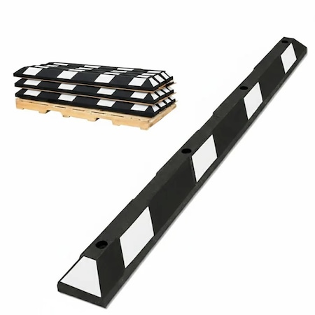 Traffic Kontrol Parking Curb Block 6FT Long - Wheel Stop - White/Black Striped - 10PK TK-PS-6-BKWH-10
