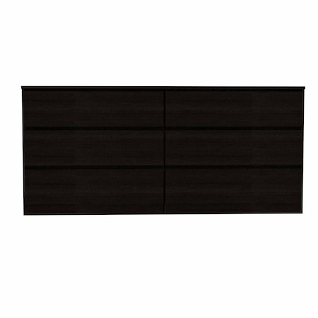 Homeroots 60" Black Six Drawer Double Dresser 403757